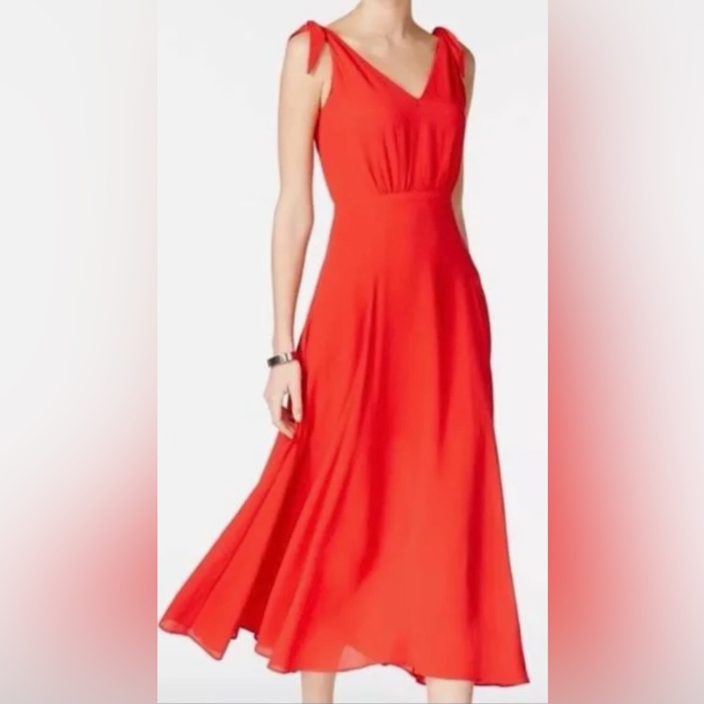 long sleeve midi dress a line Brown Embellished Long Sleeve Velvet Trim A-Line Midi Dress